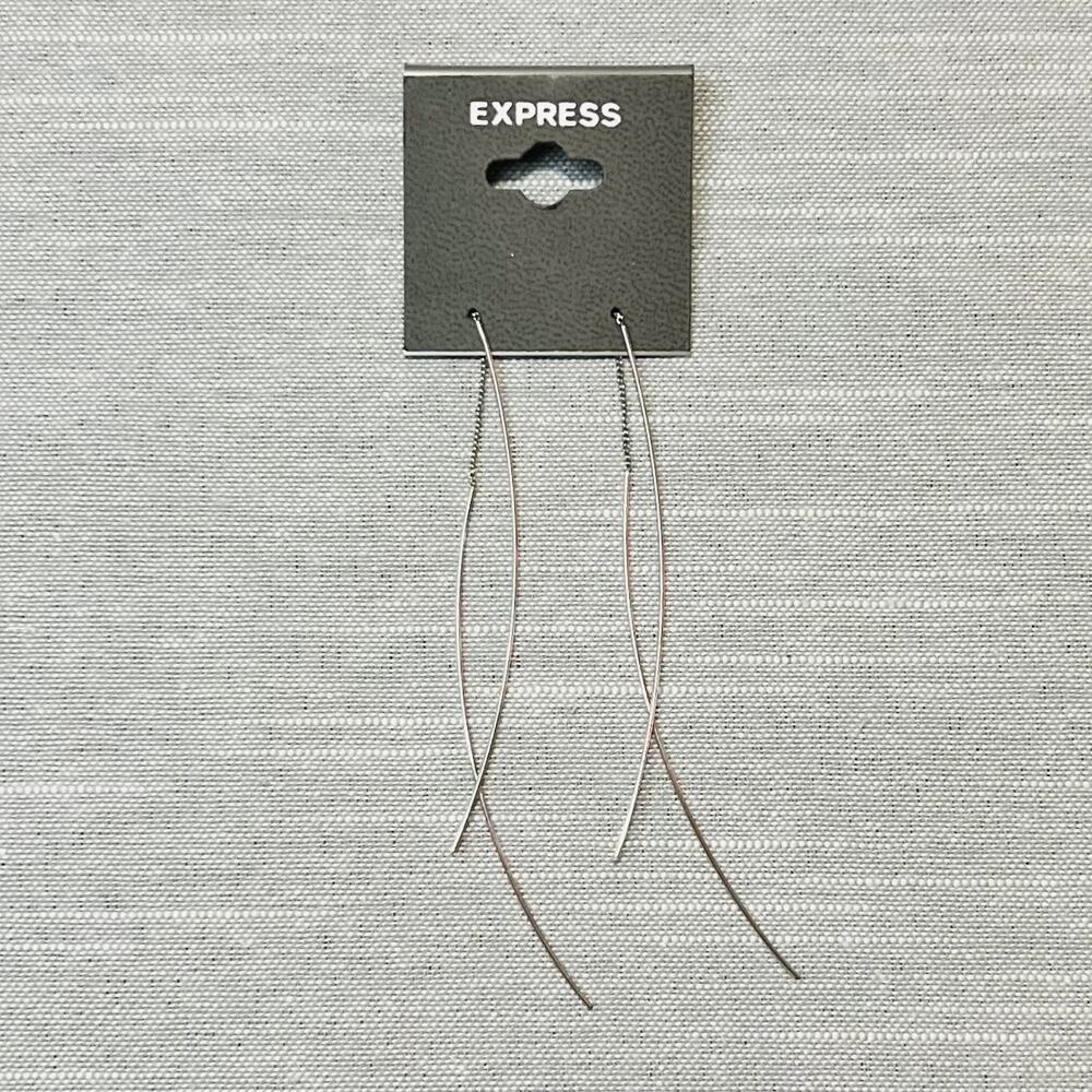 New Express Silver Arc Threaded Earrings